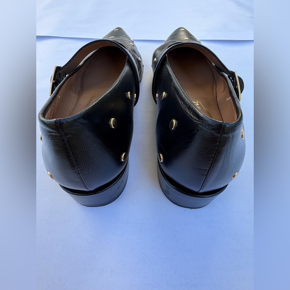 Bravo Java Black Leather Studded Mary Jane Heels – Size 41 – Pointed Toe – EUC - Picture 10 of 13